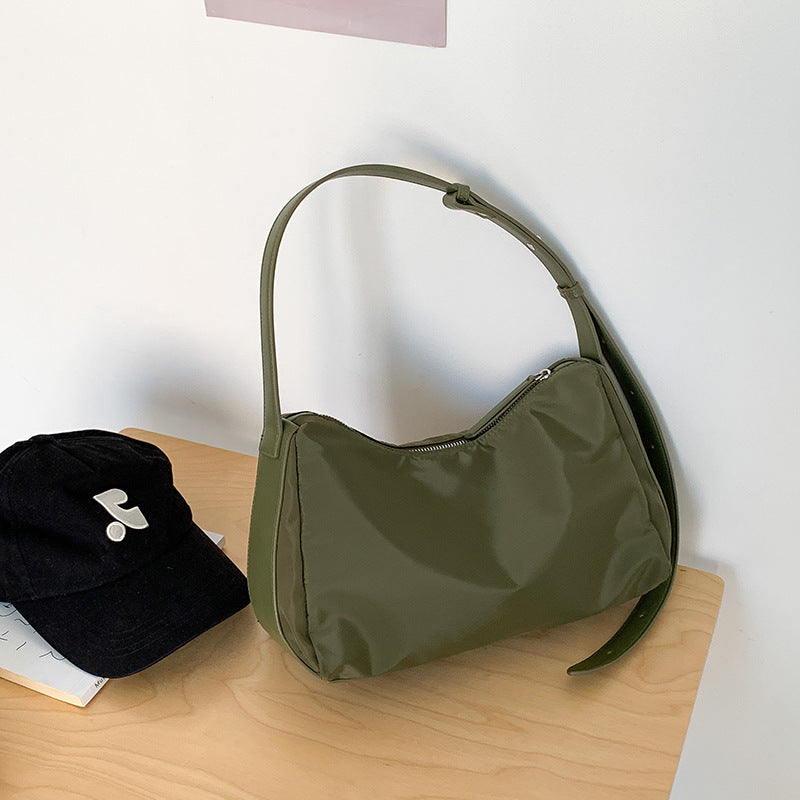Women's Niche Textured Nylon Summer Stitching Commuter Women's Shoulder Bag