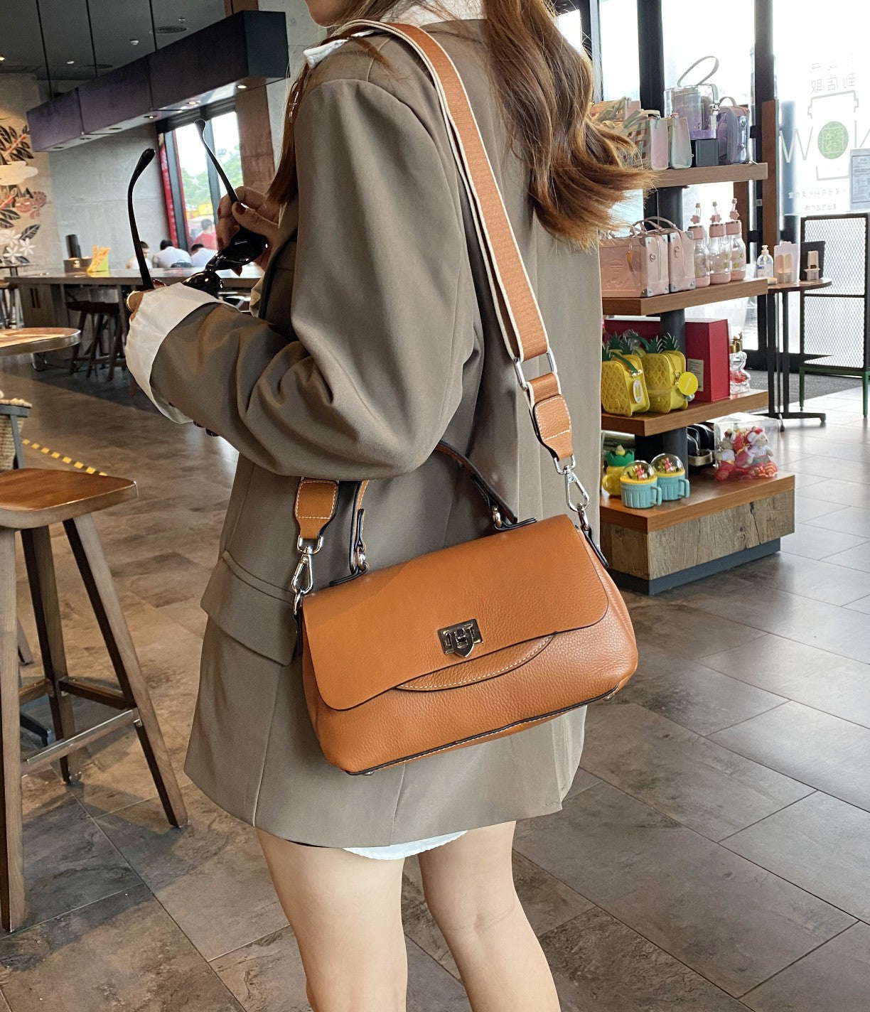 Women's Genuine Leather Korean Style Fashionable Large Bags