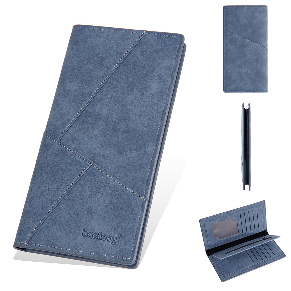 Men's Fashion Long Frosted Open Multiple Slots Large Capacity Men's Wallet