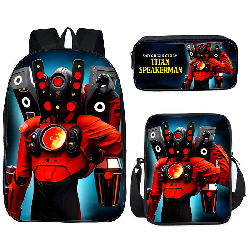 Toilet Primary Secondary Monitor Three-piece Set Elementary School Students' Schoolbags