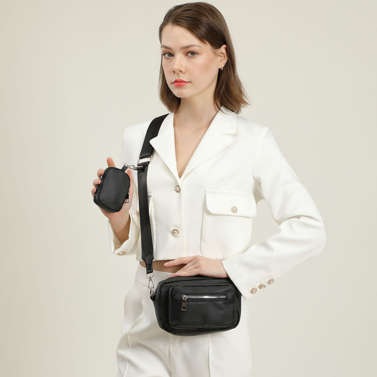 Women's Simple Fashion Large Capacity Solid Color Purses