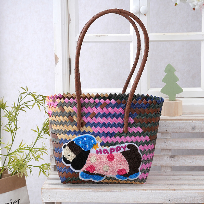 Women's Curtain Cloth Large Capacity Woven Gift Bags