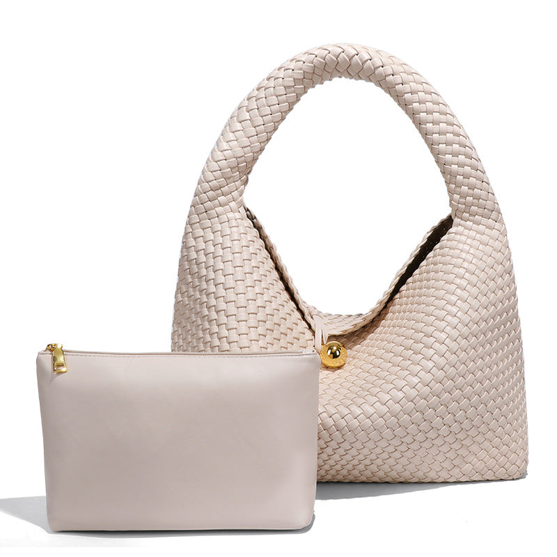 Women's Fashion Golden Ball Handmade Woven Texture Trendy Niche Bags