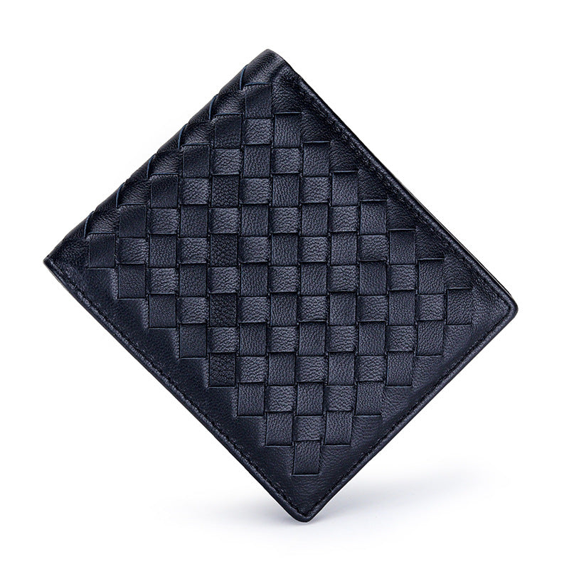 Men's Pure Sheepskin Short Fold Classic Clip Genuine Men's Wallet