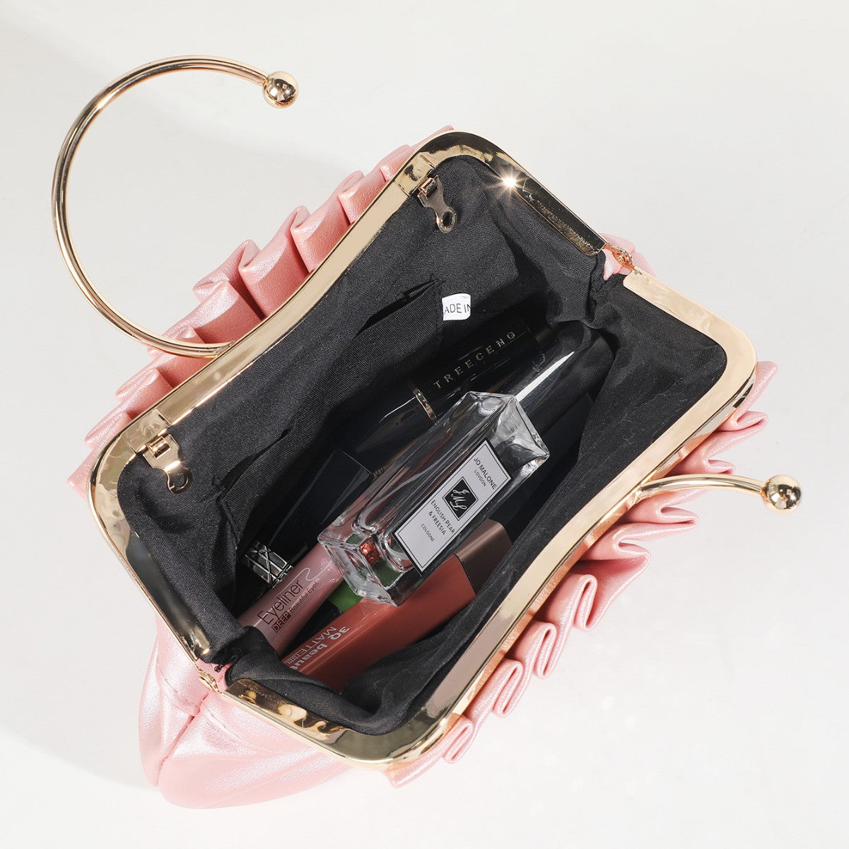 Refined Rhinestone Dinner Pleated Hollow Design Evening Bags