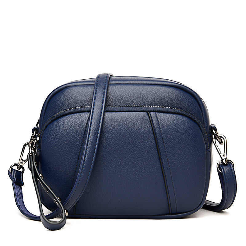 Leather Soft Female Fashion Round Large Crossbody Bags