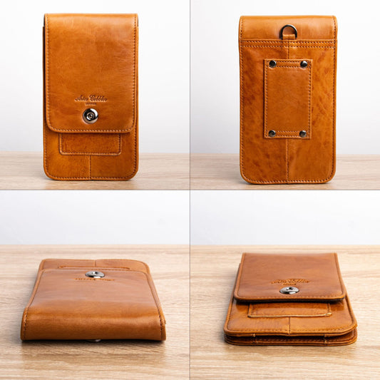 Leather Can Hold Two Mobile Phones Pannier Phone Bags