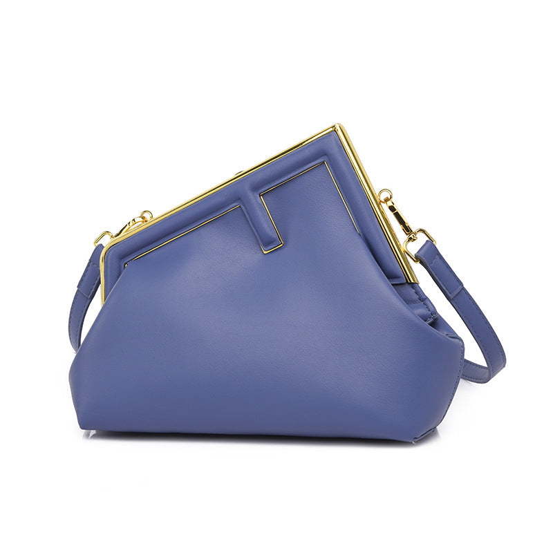 Women's Metal Clip Mouth Fashion Retro Simple Crossbody Bags