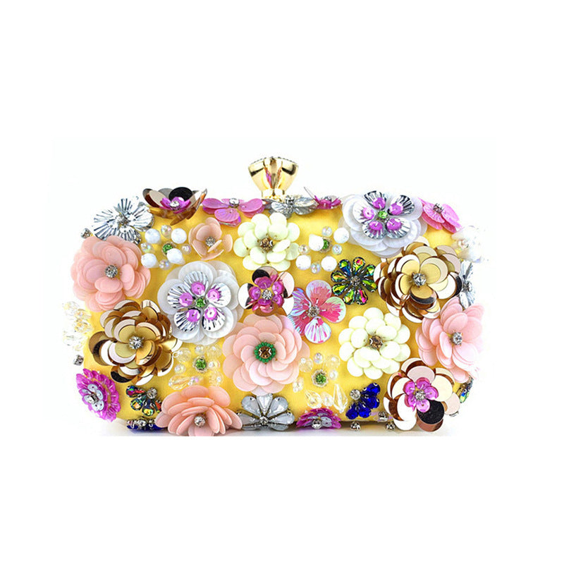 Women's Dinner Fashion Handmade Flower Sequins Wedding Handbags