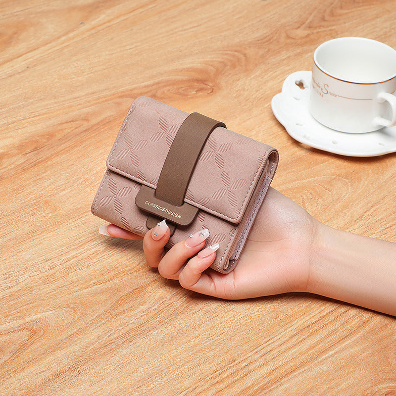 New Women's Short Simple Folding Multifunctional Ladies Wallet