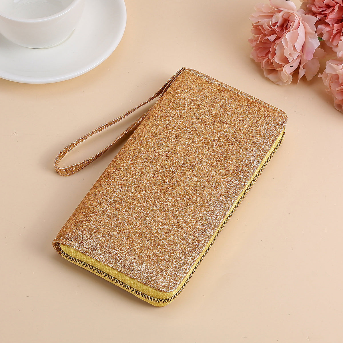 Long Zip Sequins Pearlescent Trendy Multifunctional Ladies Wallet