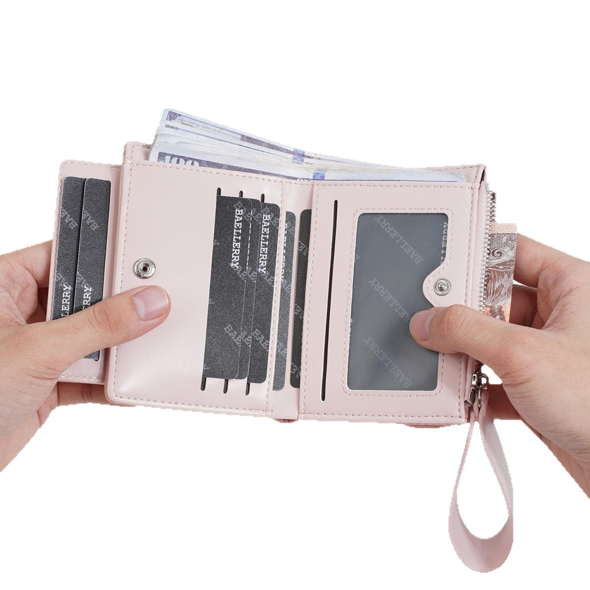 Women's Short High-grade Wrist Strap Fashion Zipper Ladies Wallet