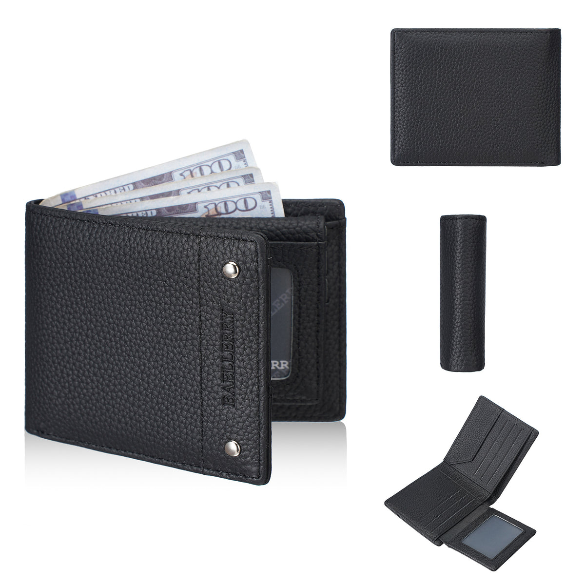 Men's Lychee Pattern Business Multi Slots Thin Leather Card Holder