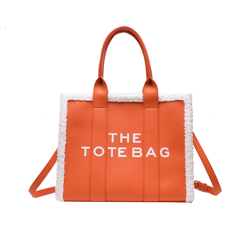 Lamb Wool Fashion Large Portable Lady's Handbags