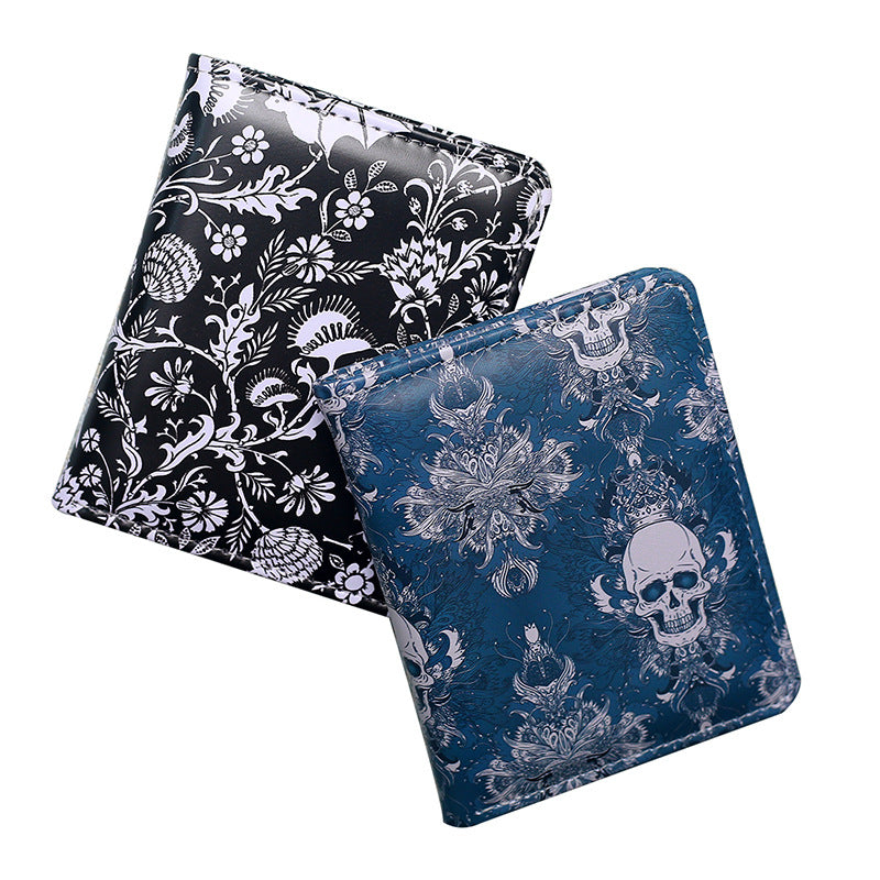 Women's & Men's Skull Short Printed Zipper Ladies Wallet
