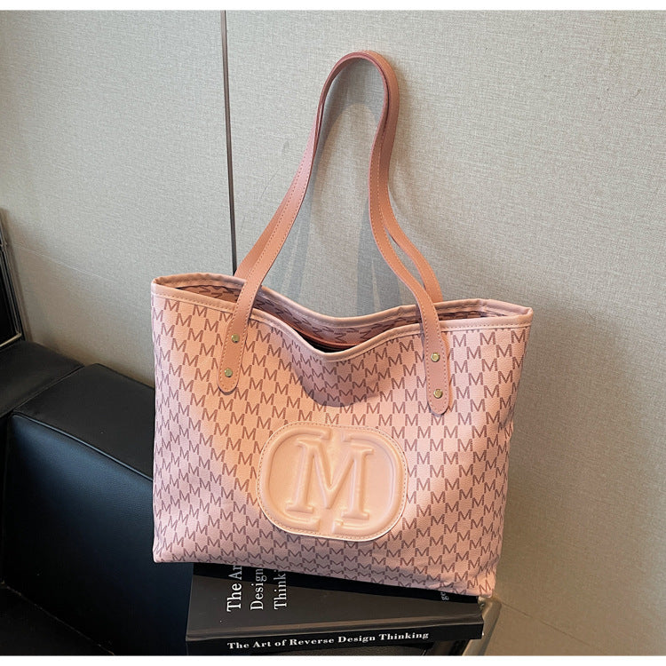 Large Capacity Commuting Fashion Printed Letter College Class Simple Bags