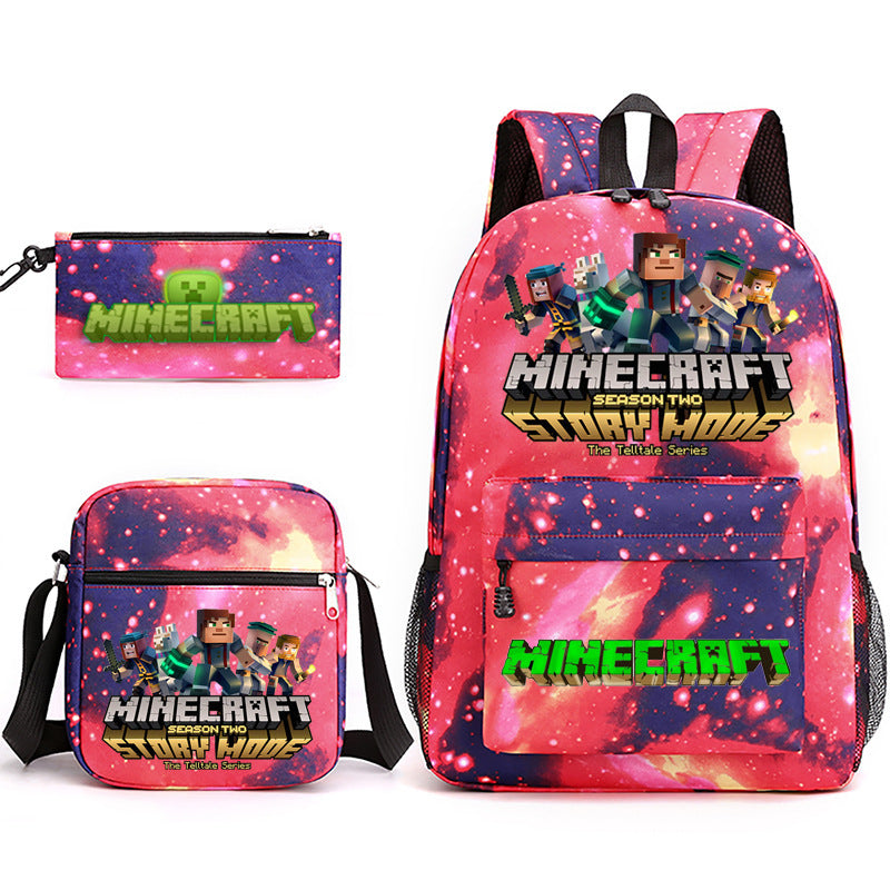 Hot Game My World Creeper Pencil Backpacks