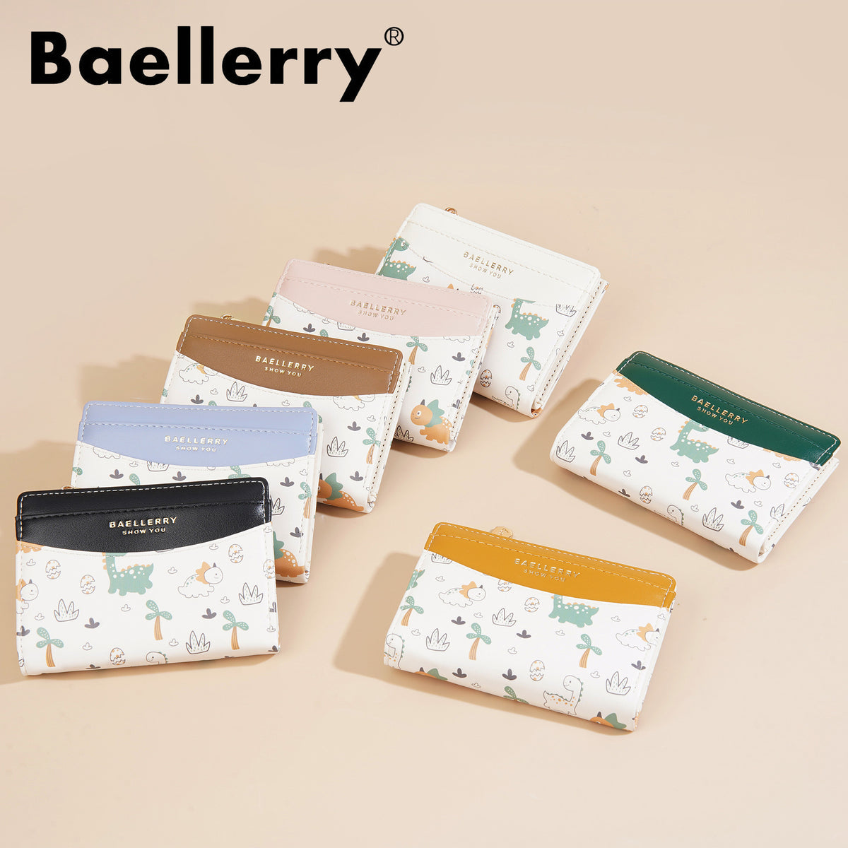 Women's Fashion Dinosaur Printed Niche Zipper High Sense Card Holder