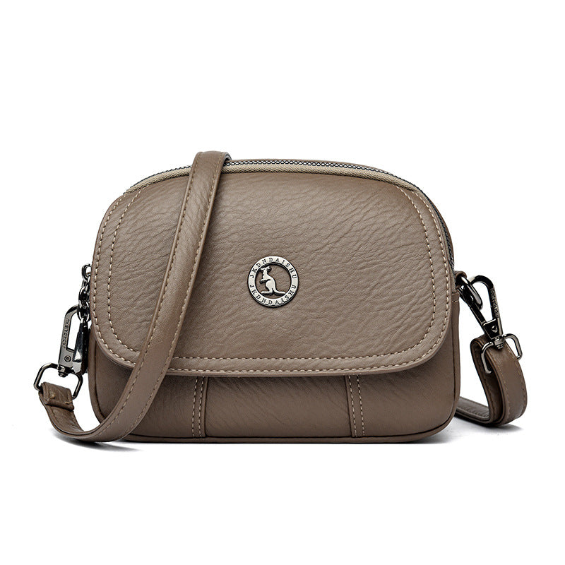 Soft Leather Round Chinese Style Kangaroo Retro Bags
