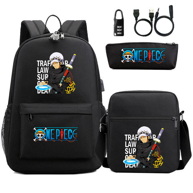 Women's & Men's & Cartoon One Piece Password Pencil Middle School Students' Schoolbags