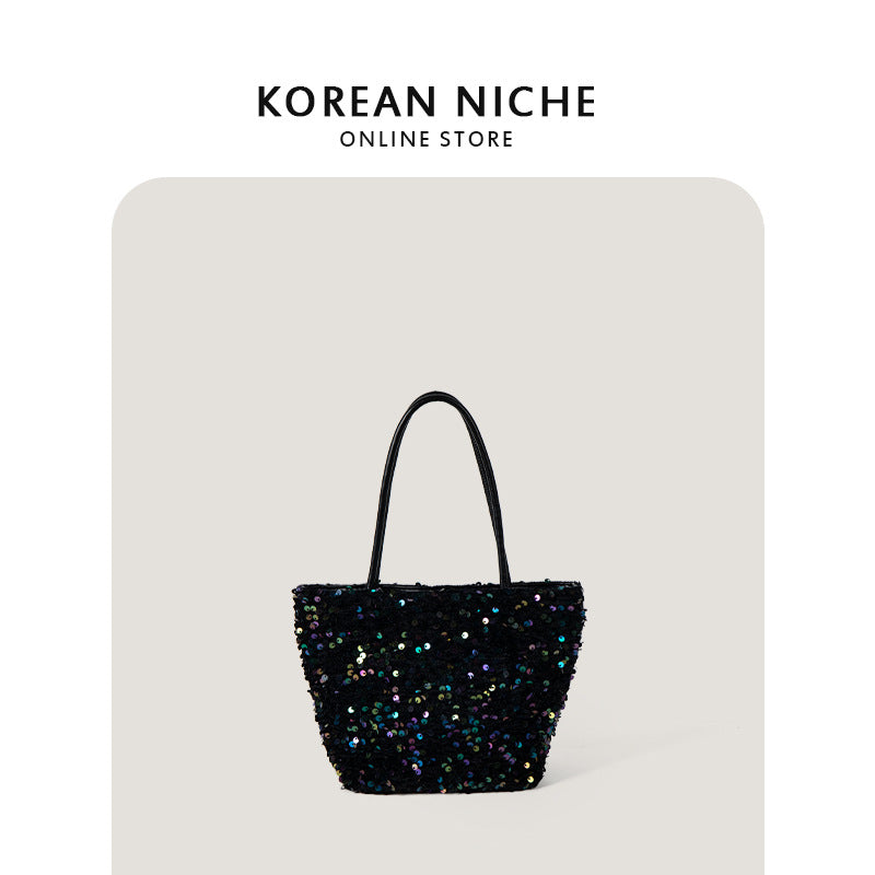 Women's Popular Fashion Design Sequined Portable Tote Bags