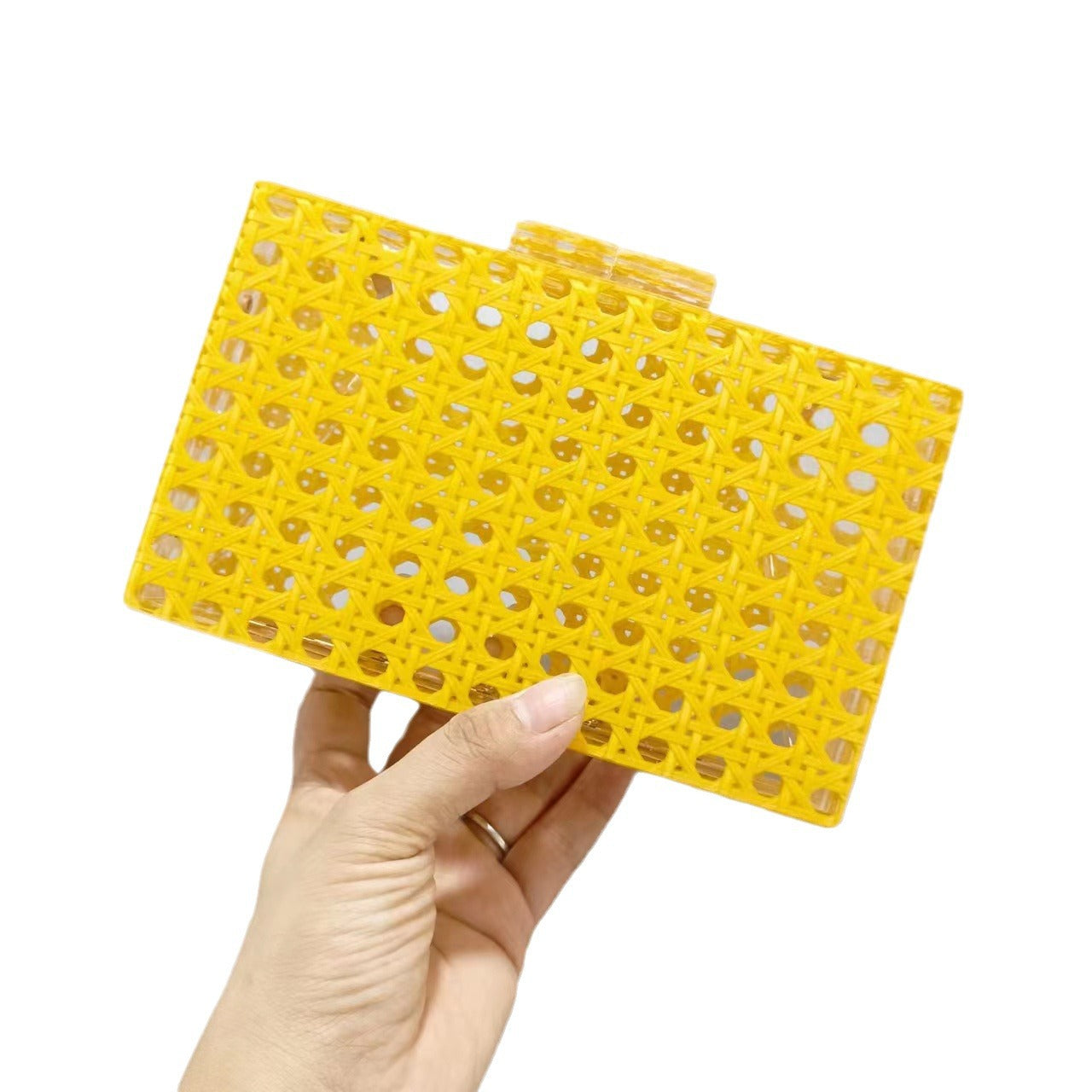 Women's Dinner Vintage Rattan Fashion Acrylic Chain Evening Bags