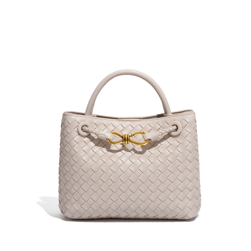 Women's Large Capacity For Pure Color Hand-woven Women's Handbag
