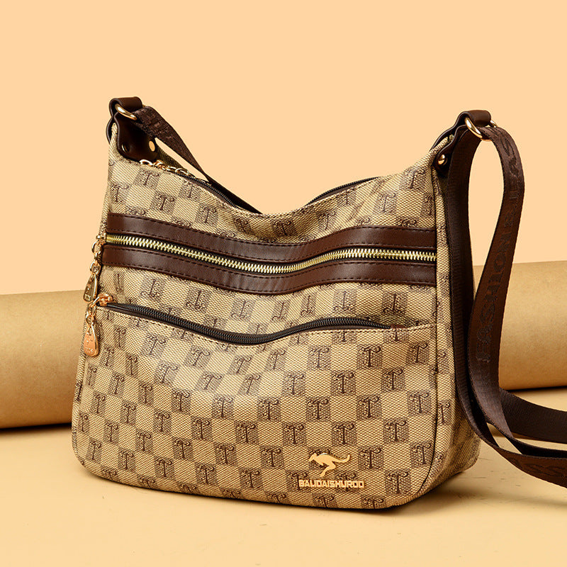 Women's Autumn Korean Style Simple Stitching Mother-in-law Crossbody Bags