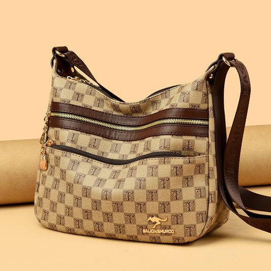 Women's Autumn Korean Style Simple Stitching Mother-in-law Crossbody Bags