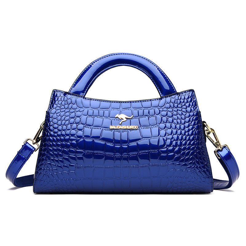Women's Kangaroo Classic Patent Leather Crocodile Pattern Handbags