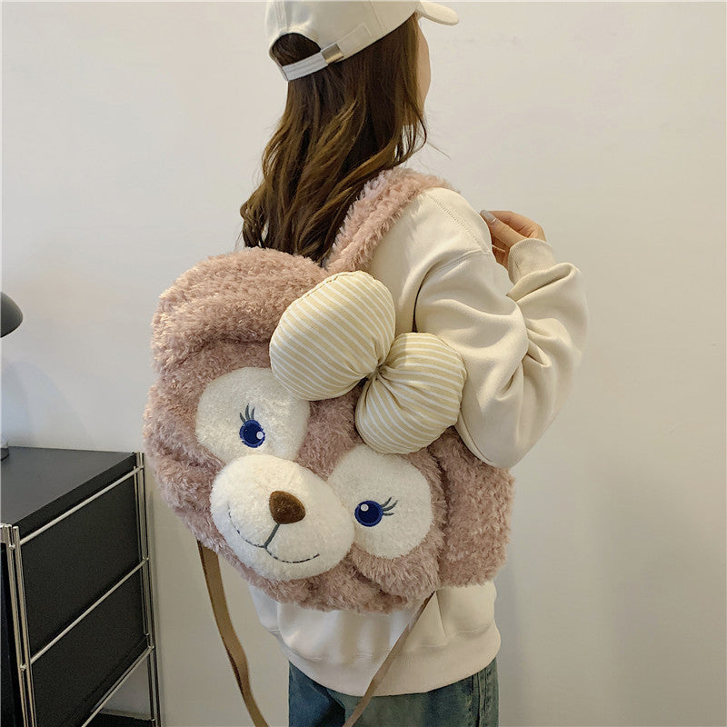 Women's Plush Kitty Big Face Cute Clow Women's Messenger Bag