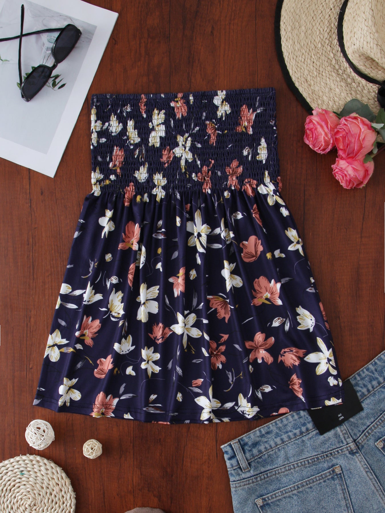 Summer Beach Floral Tube Bohemian Strapless Tops