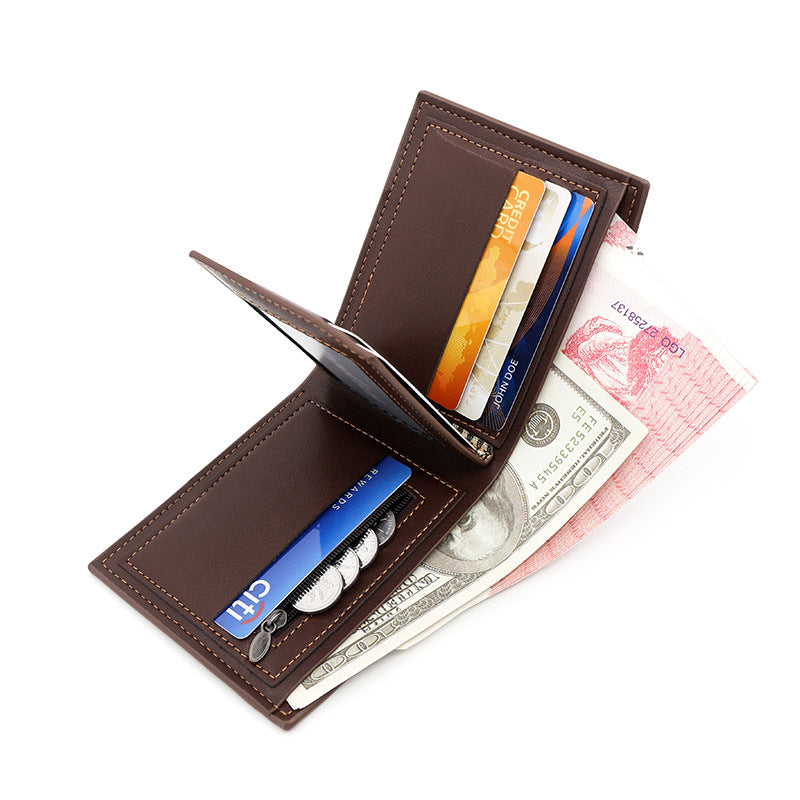Men's Short Business Thin Frosted Large Capacity Zipper Men's Wallet