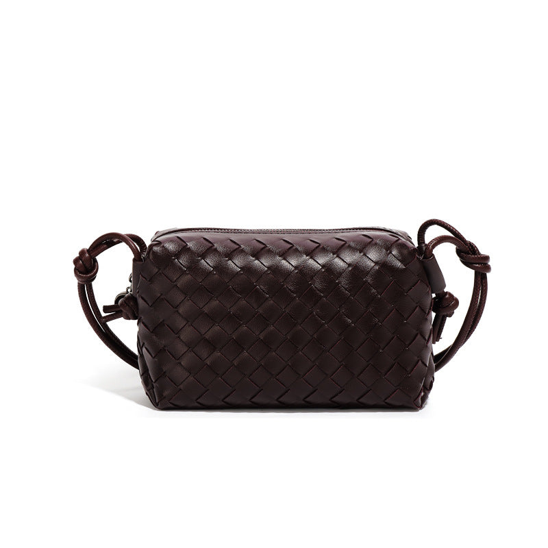 Women's Hand-woven Simple Trendy Black White Chessboard Bags