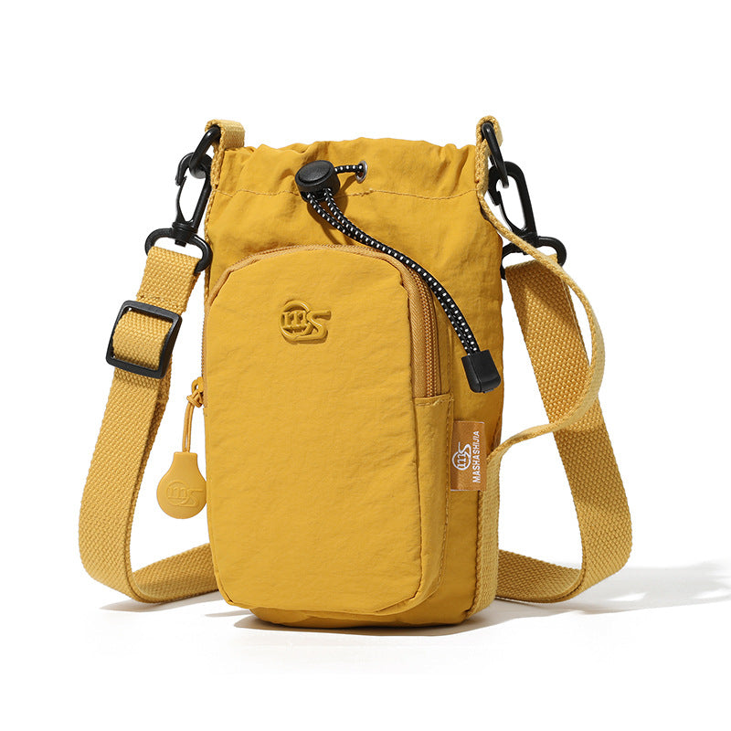 Korean Style Simple Fashion Drawstring Solid Shoulder Bags