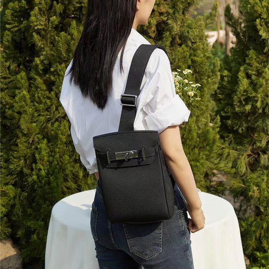 Women's Kelly Mini Litchi Pattern First Layer Cowhide Waist Packs