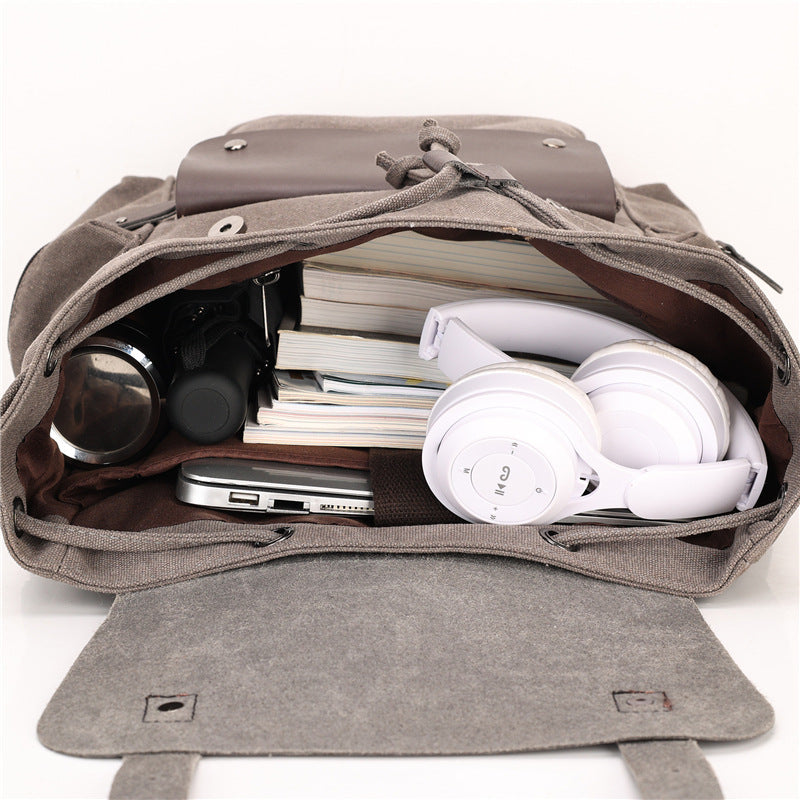 Men's Trendy Vintage Canvas High College Computer Backpacks