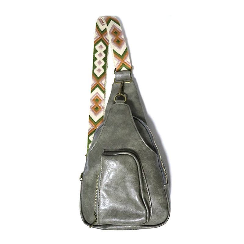 Women's Retro Color Jacquard Strap Fashion Waist Packs