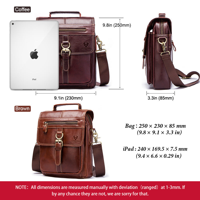 Men's Paul Vintage Business Leather Genuine Men's Shoulder Bags