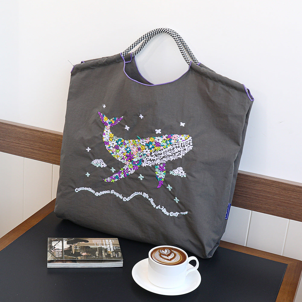 Embroidery Environmentally Friendly Nylon One Shopping Bags