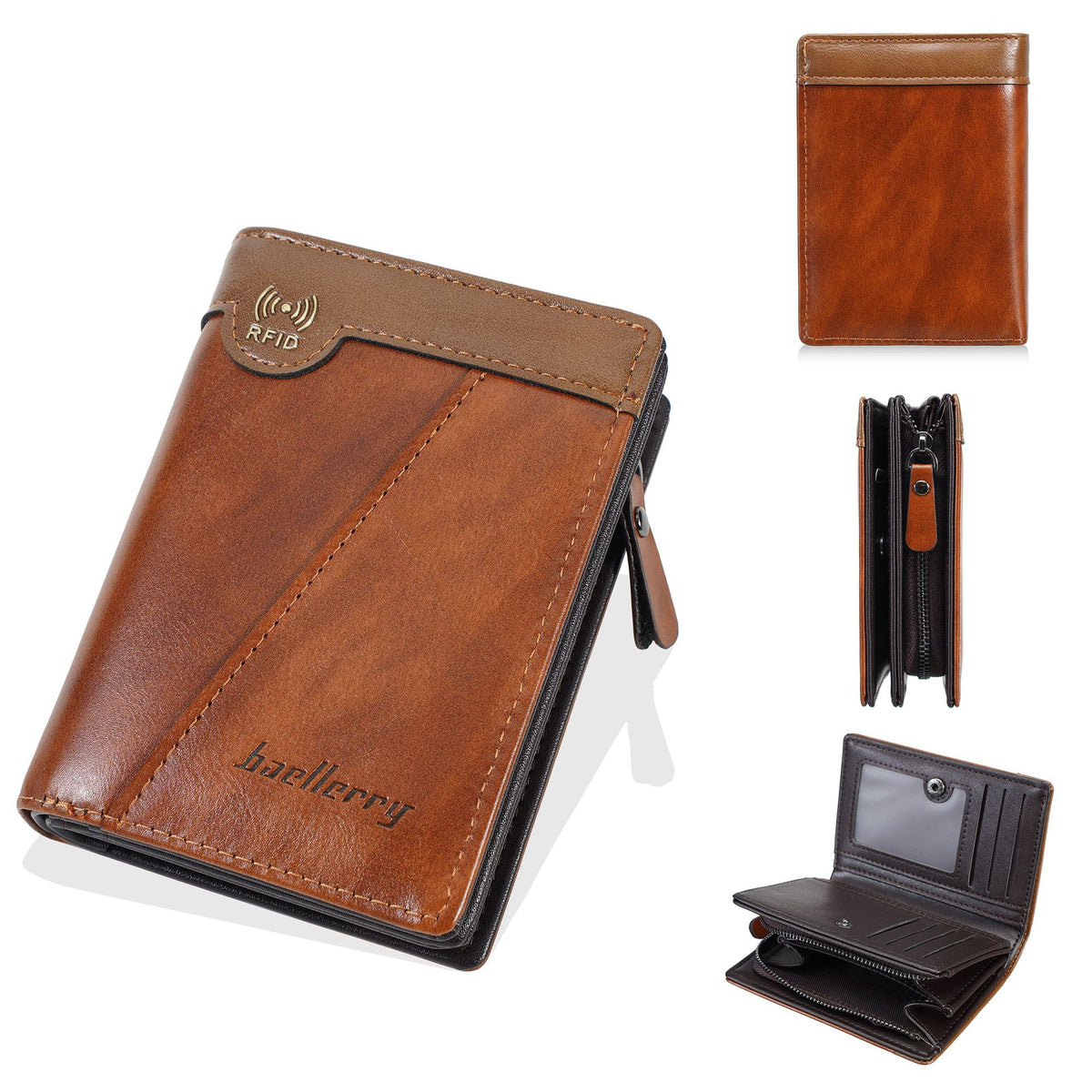 Men's Short High Sense Retro Oil Wax Skin Multi Slots Ladies Wallet