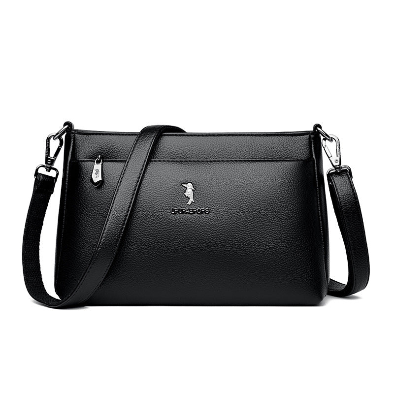 Women's Color Soft Leather Large Capacity More Than Crossbody Bags