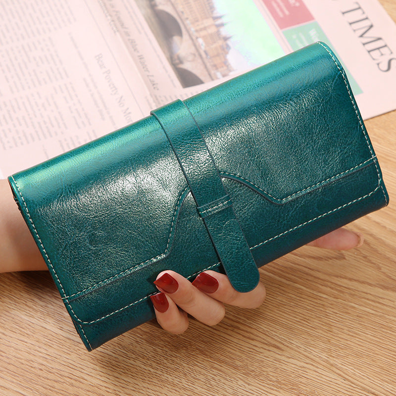 Women's Oil Wax Skin Large Capacity Multiple Slots Genuine Leather Bags