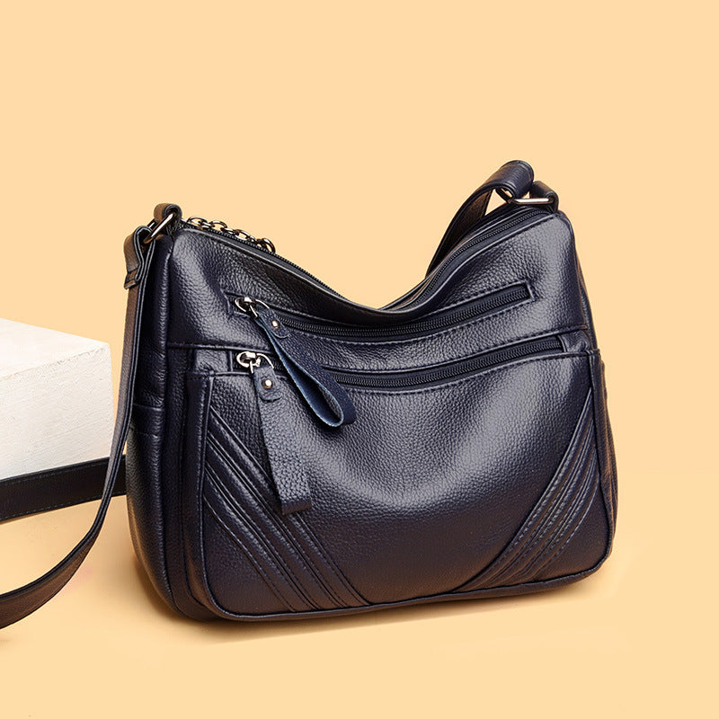 Women's Fashion Mother-in-law Mother Soft Leather Pouch Crossbody Bags