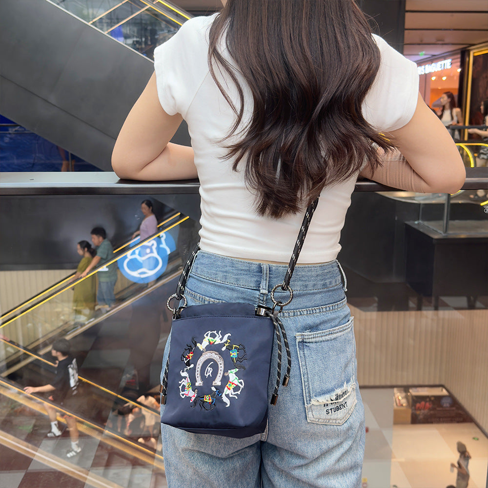 Style Embroidery Cartoon Female Cute Wild Women's Messenger Bag