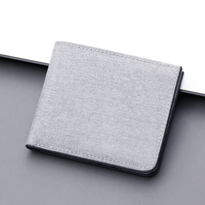 Men's Short Canvas Multiple Slots Horizontal Denim Men's Wallet