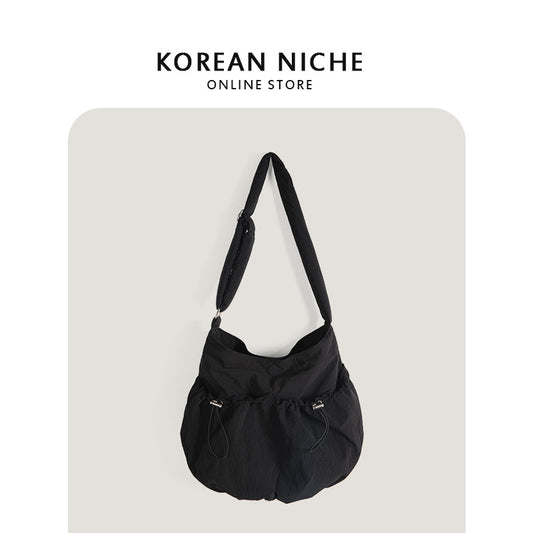 Women's Design Drawstring Ruffle Lightweight Versatile Large Crossbody Bags