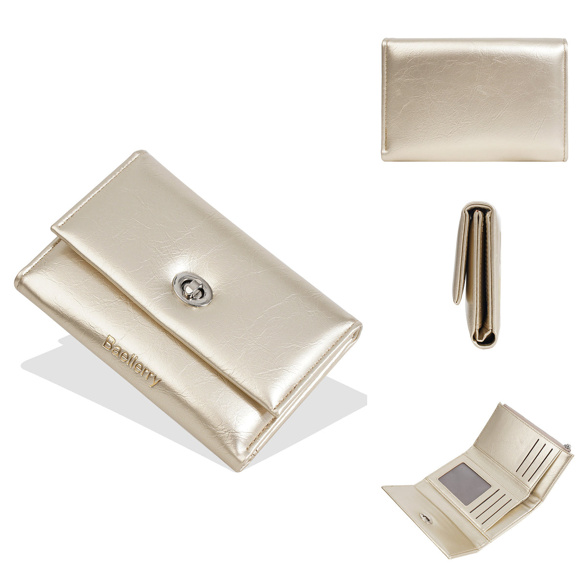 Women's Short High-grade Style Trifold Fashion Zip Ladies Wallet