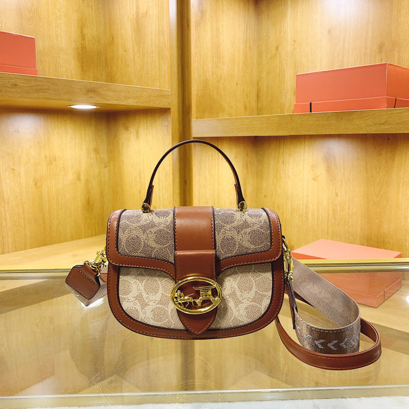 Women's French Style Niche Design Retro Broadband Small Square Bags