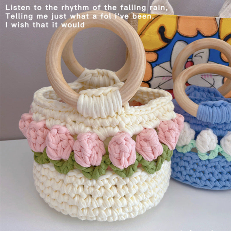 Tulip Hand-woven Homemade Material Finished Gift Handbags